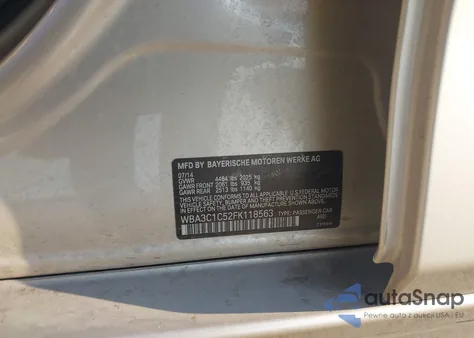 2015 BMW 328I from USA, damaged, VIN WBA3C1C52FK118563